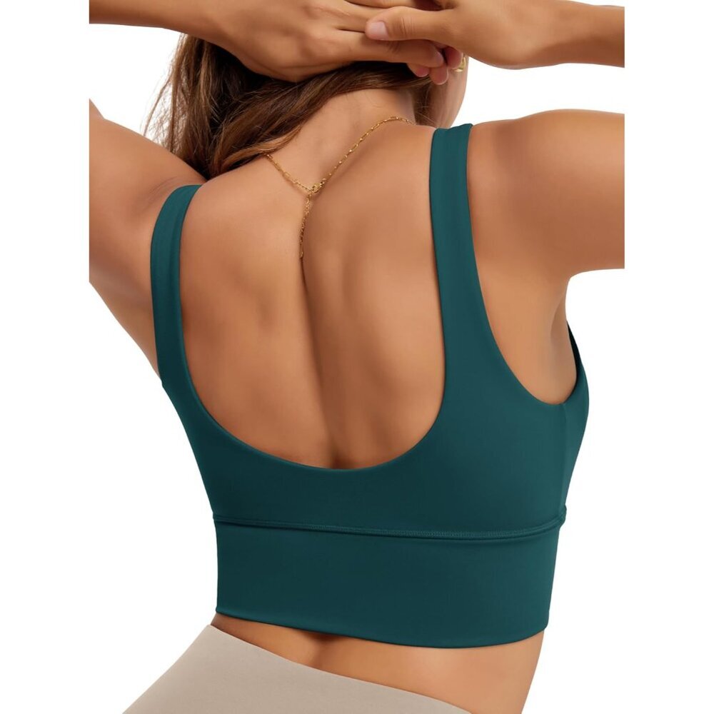 Women's Longline U-Back Sports Bra Padded Yoga Workout Tank Top